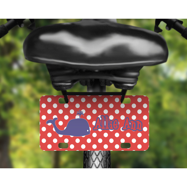 Whale Mini License Plate on Bicycle