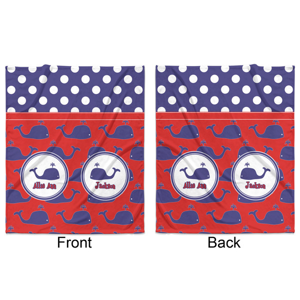 Whale Minky Blanket - 50"x60" - Double Sided - Front & Back