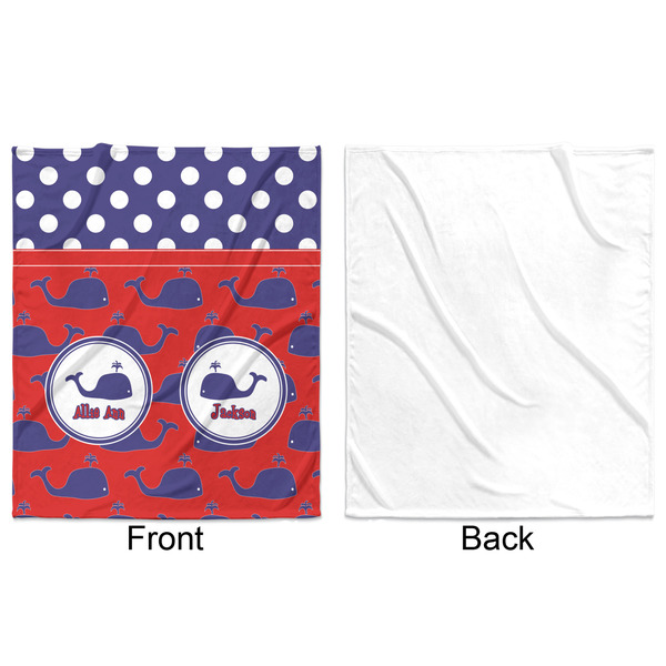 Whale Minky Blanket - 50"x60" - Single Sided - Front & Back