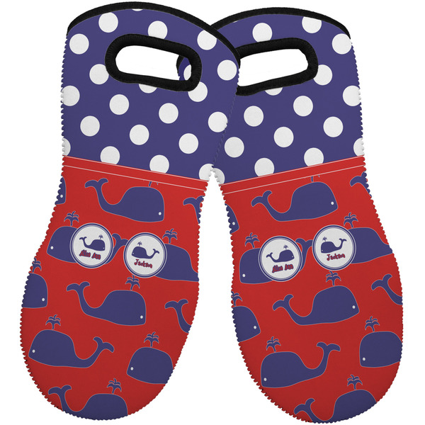 Whale Neoprene Oven Mitt -Set of 2 - Front