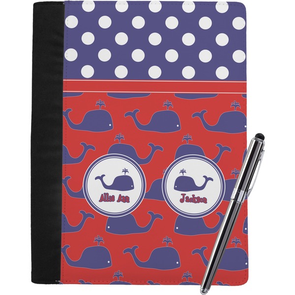 Custom Whale Notebook Padfolio - Large w/ Name or Text