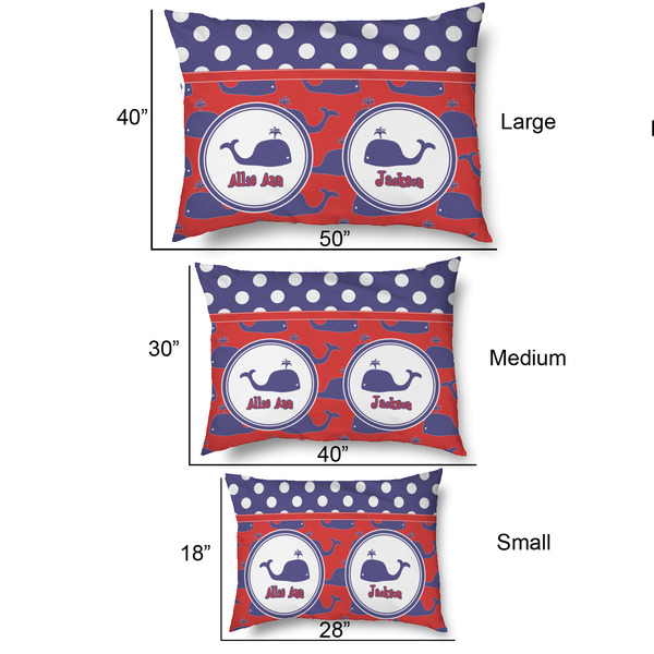 Whale Outdoor Dog Beds - SIZE CHART