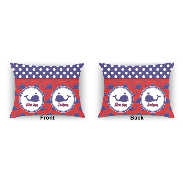 Whale  Outdoor Rectangular Throw Pillow (Front and Back)