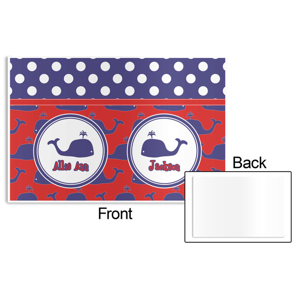 Whale Disposable Paper Placemat - Front & Back