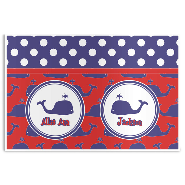 Custom Whale Disposable Paper Placemats (Personalized)