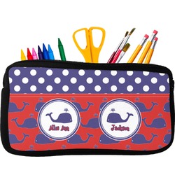 Whale Neoprene Pencil Case - Small w/ Name or Text