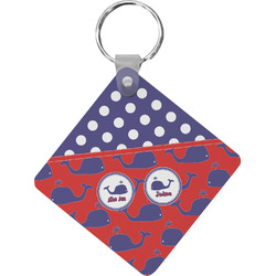 Whale Diamond Plastic Keychain w/ Name or Text
