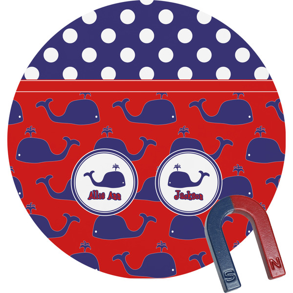 Custom Whale Round Fridge Magnet (Personalized)