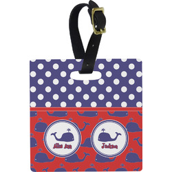 Whale Plastic Luggage Tag - Square w/ Name or Text