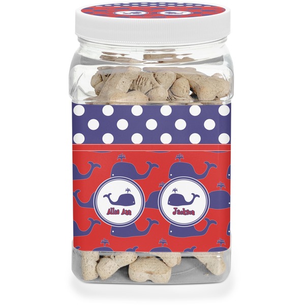 Custom Whale Dog Treat Jar (Personalized)