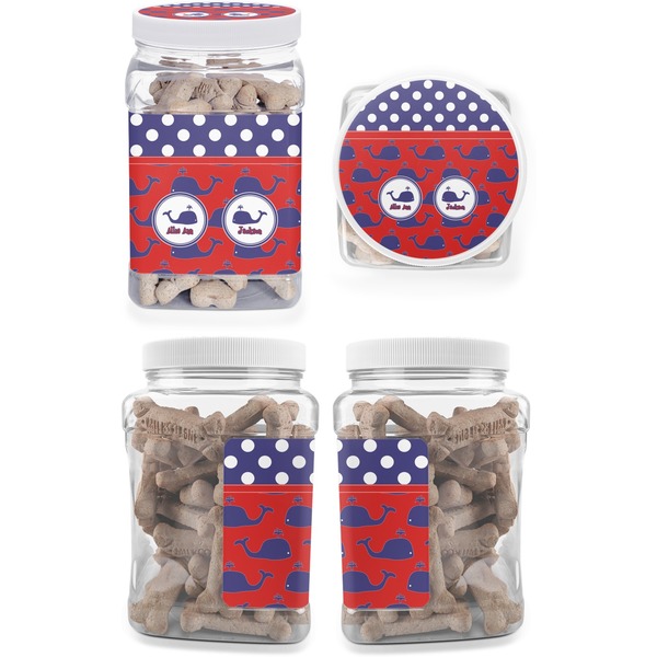 Whale Pet Treat Jar - Multiple Angles