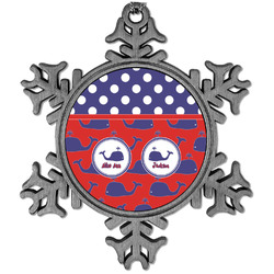 Whale Vintage Snowflake Ornament (Personalized)