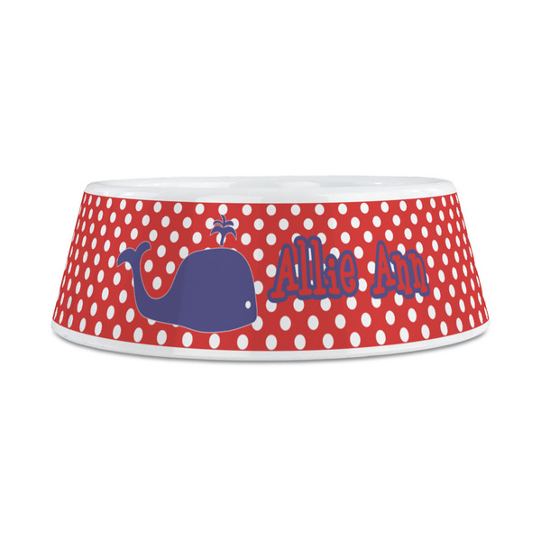 Whale Plastic Dog Bowls - Medium - FRONT