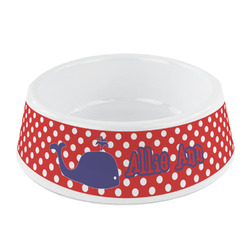 Whale Plastic Dog Bowl - Small (Personalized)