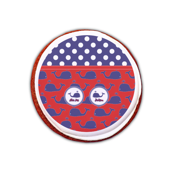 Whale Printed Icing Circle - XSmall - On Cookie