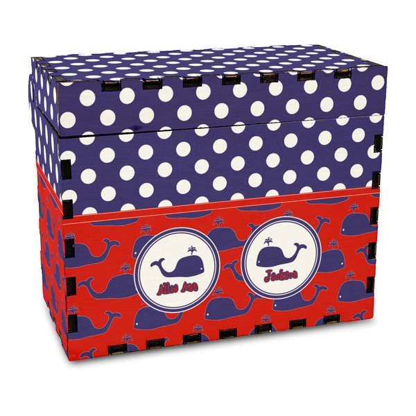 Custom Whale Wood Recipe Box - Full Color Print (Personalized)