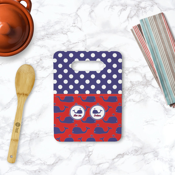 Whale Rectangle Trivet with Handle - LIFESTYLE