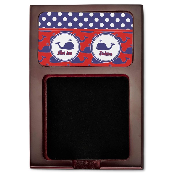 Whale Red Mahogany Sticky Note Holder - Flat