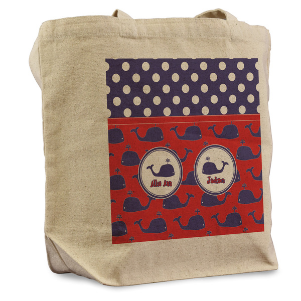 Custom Whale Reusable Cotton Grocery Bag - Single (Personalized)
