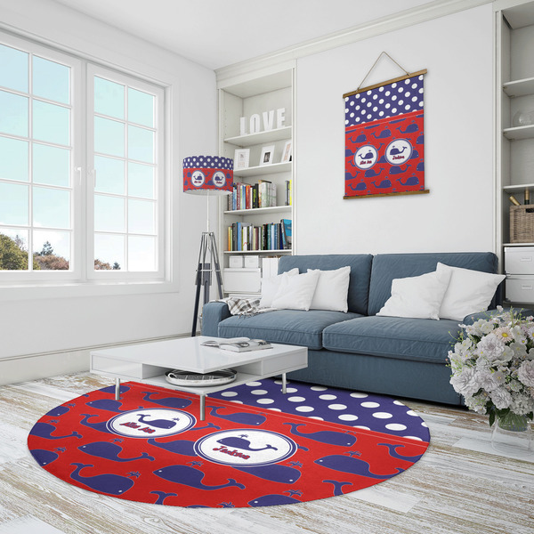 Whale Round Area Rug - IN CONTEXT