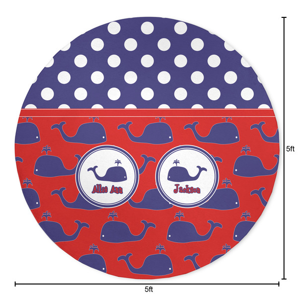 Whale Round Area Rug - Size