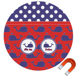 Whale Round Car Magnet - 6" (Personalized)