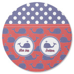 Whale Round Rubber Backed Coaster (Personalized)