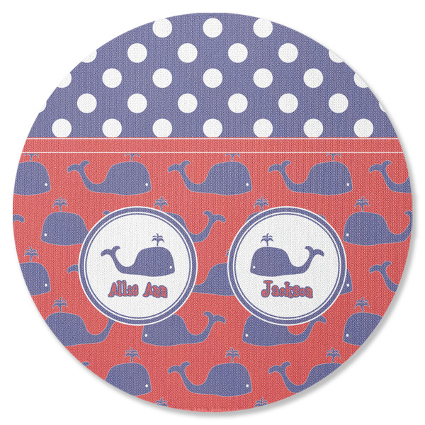 Whale Round Coaster Rubber Back - Single