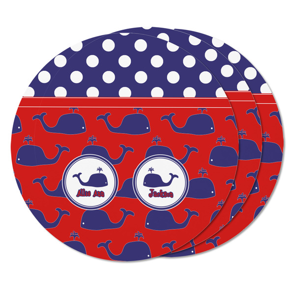 Whale Round Fridge Magnet - THREE