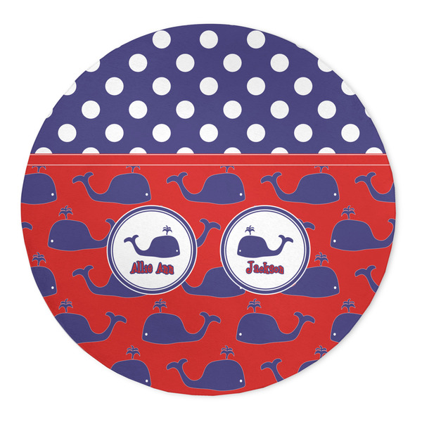 Custom Whale 5' Round Indoor Area Rug (Personalized)