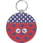 Whale Round Plastic Keychain (Personalized)
