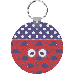 Whale Round Plastic Keychain (Personalized)
