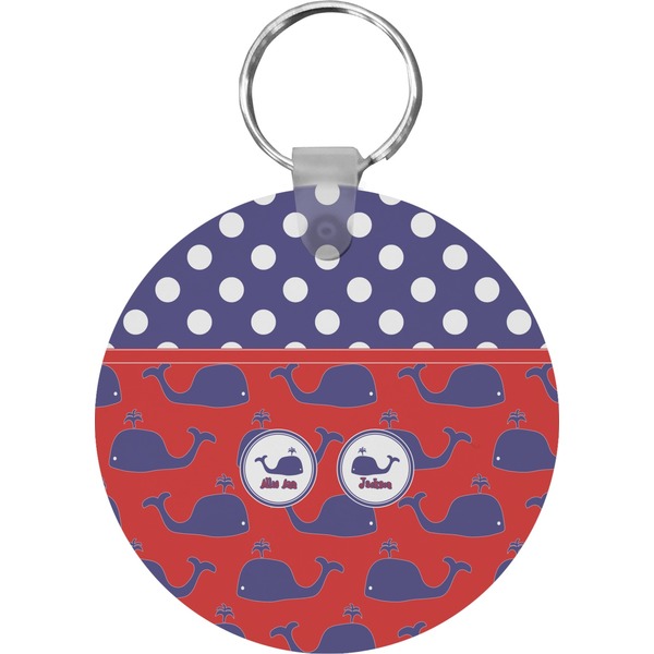 Custom Whale Round Plastic Keychain (Personalized)