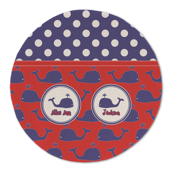 Custom Whale Round Linen Placemat (Personalized)