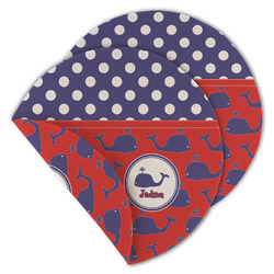 Whale Round Linen Placemat - Double Sided - Set of 4 (Personalized)