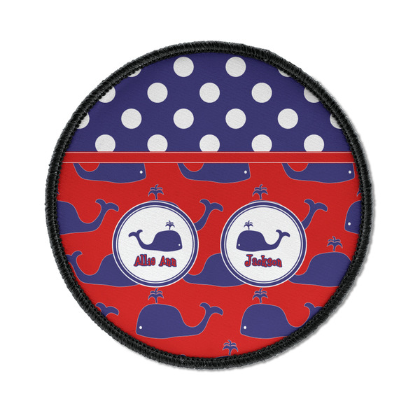 Custom Whale Iron On Round Patch w/ Name or Text