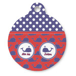 Whale Round Pet ID Tag - Large (Personalized)