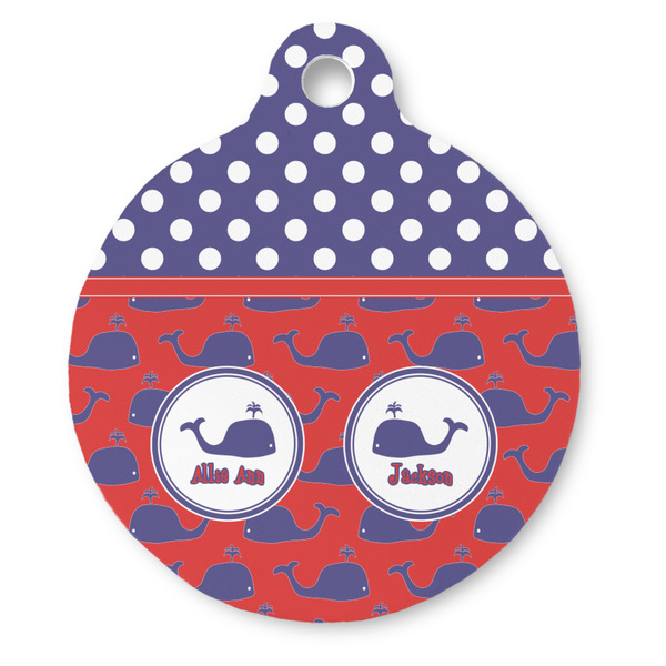 Custom Whale Round Pet ID Tag - Large (Personalized)