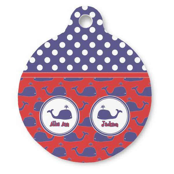 Custom Whale Round Pet ID Tag (Personalized)