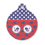 Whale Round Pet ID Tag - Small (Personalized)