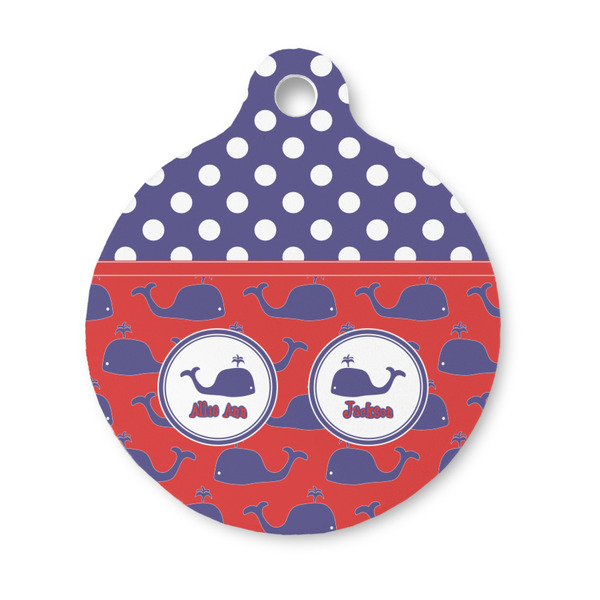 Custom Whale Round Pet ID Tag - Small (Personalized)