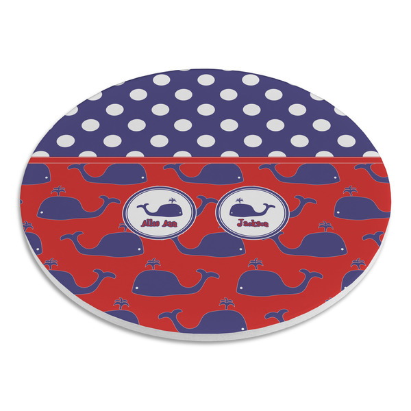 Whale Round Stone Trivet - Angle View