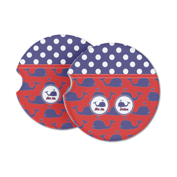 Custom Whale Sandstone Car Coasters - Set of 2 (Personalized)