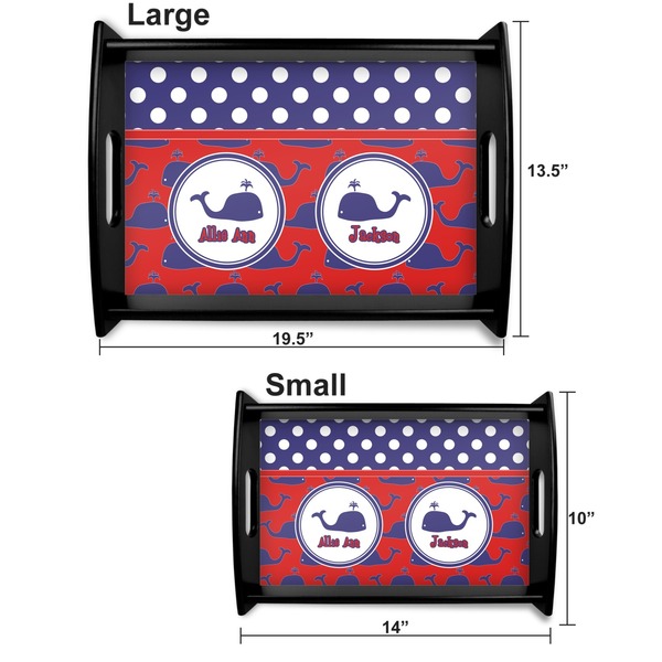 Whale Serving Tray Black Sizes