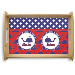 Whale Natural Wooden Tray - Small (Personalized)