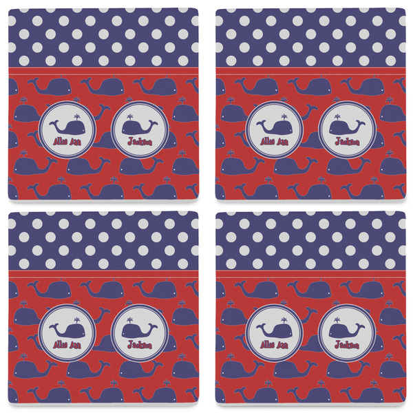 Whale Set of 4 Sandstone Coasters - See All 4 View