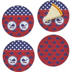 Whale Set of 4 Glass Appetizer / Dessert Plate 8" (Personalized)