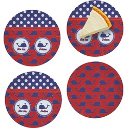Whale Set of 4 Glass Appetizer / Dessert Plate 8" (Personalized)