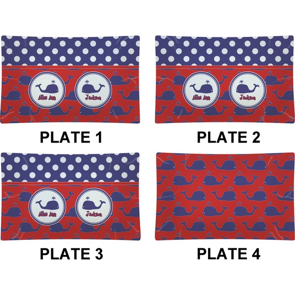 Whale Set of Rectangular Dinner Plates (Approval)