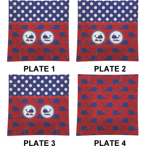 Whale Set of Square Dinner Plates (Approval)